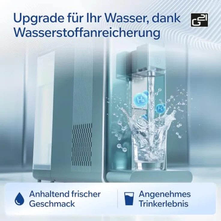 G21 Osmo Pro Wasserfilteranlage mit Umkehrosmose, Wasserstoffgenerator und 30 l/h Fördermenge, 6 l Tank, Heiß- und Kaltwasserfunktion, TDS-Anzeige, weiß – Bild 6