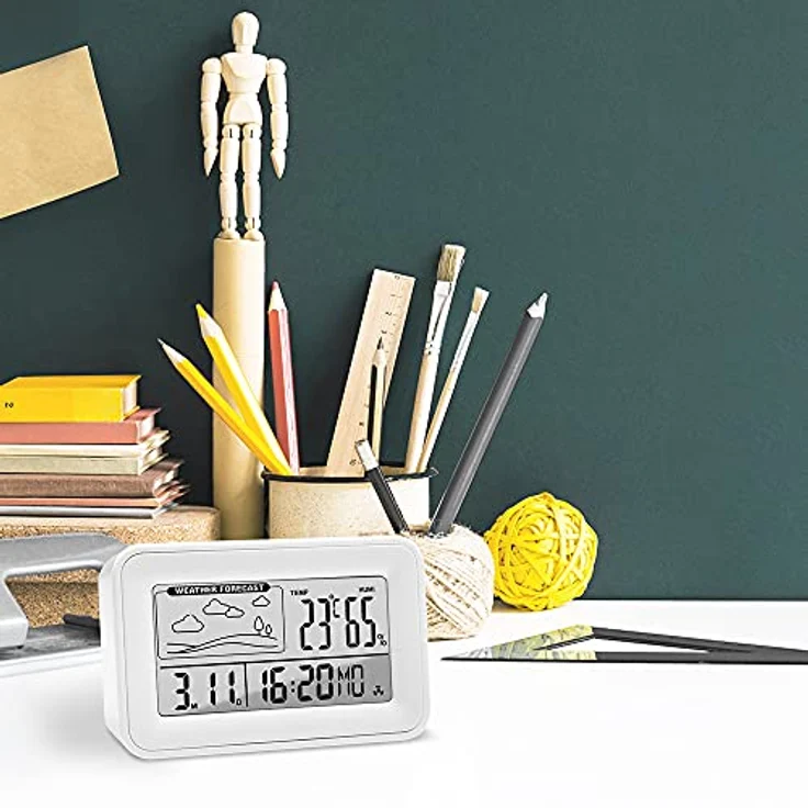 TROTEC Wecker Digital BZ01, Wetterstation mit 2,7" LCD-Display, Temperatur- und Luftfeuchtigkeitsanzeige, geräuschlos, Schlummer-Funktion – Bild 6