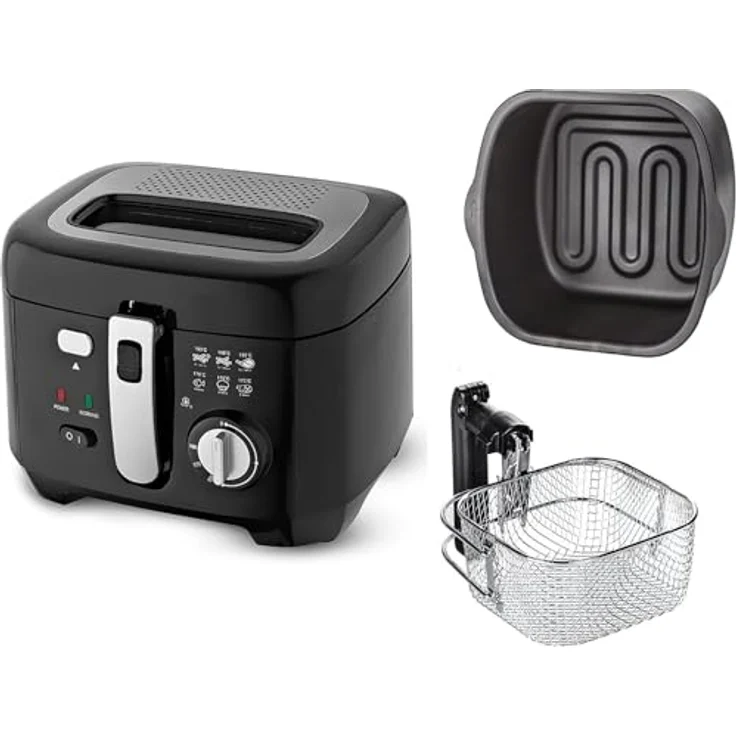 Mesko Fritteuse mit Öl und Filter, 2,5 L Volumen, 1800 Watt, schwarz – Bild 5