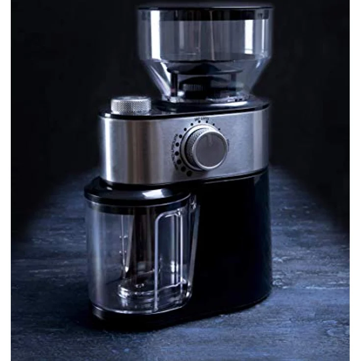 Gastronoma 18120001 Kaffeemühle Kaffee Espresso elektrische Mühle, 12 Mahlgradeinstellungen von Fein bis Grob, 200 Watt, Schwarz Edelstahl – Bild 4