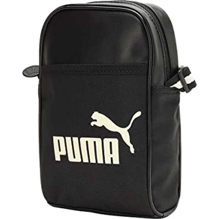 PUMA Umhängetasche Campus, Compact Portable Bag in Puma Black mit verstellbarem Schulterriemen und geräumigem Hauptfach – Bild 5
