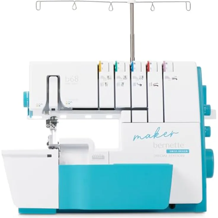 Bernette b68 Airlock Maker, Coverstich-Nähmaschine mit Zubehörset und Mini-Staubsauger, limitierte Edition