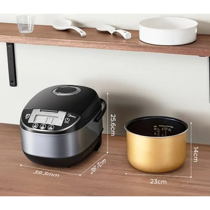 Midea Reiskocher Multikocher 11 Programme, 5 Liter für bis zu 10 Personen, Schwarz – Bild 8