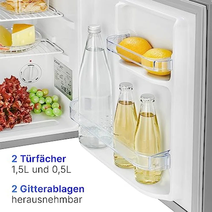 Bomann Mini Kühlschrank 42 Liter inox | Leiser Getränkekühlschrank für Büro, Camping und Gaming – Bild 5