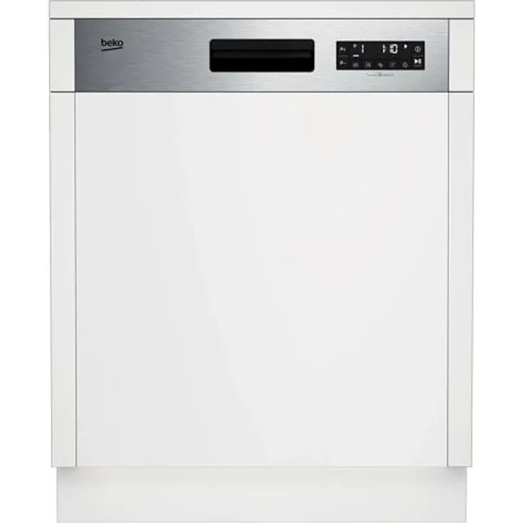 Beko B300 BDSN26430X, Halb integrierte Spülmaschine mit 14 Maßgedecken, Energieeffizienzklasse D, Edelstahl-Oberfläche