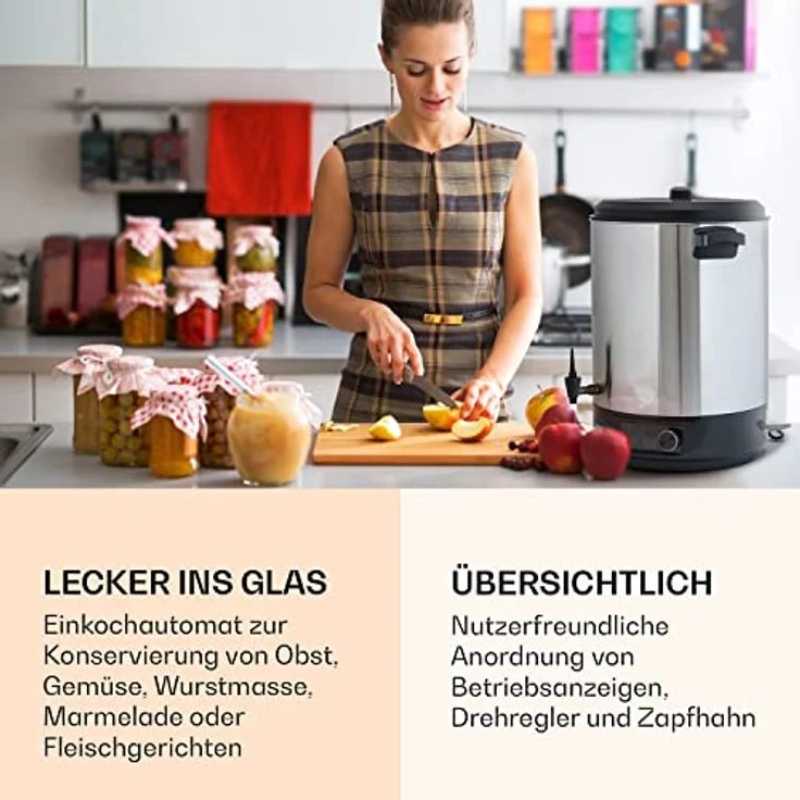 Klarstein Abbey 40 Einkochautomat, Getränkespender mit 40L Kapazität, Edelstahl, 100°C, 180 Minuten – Bild 2