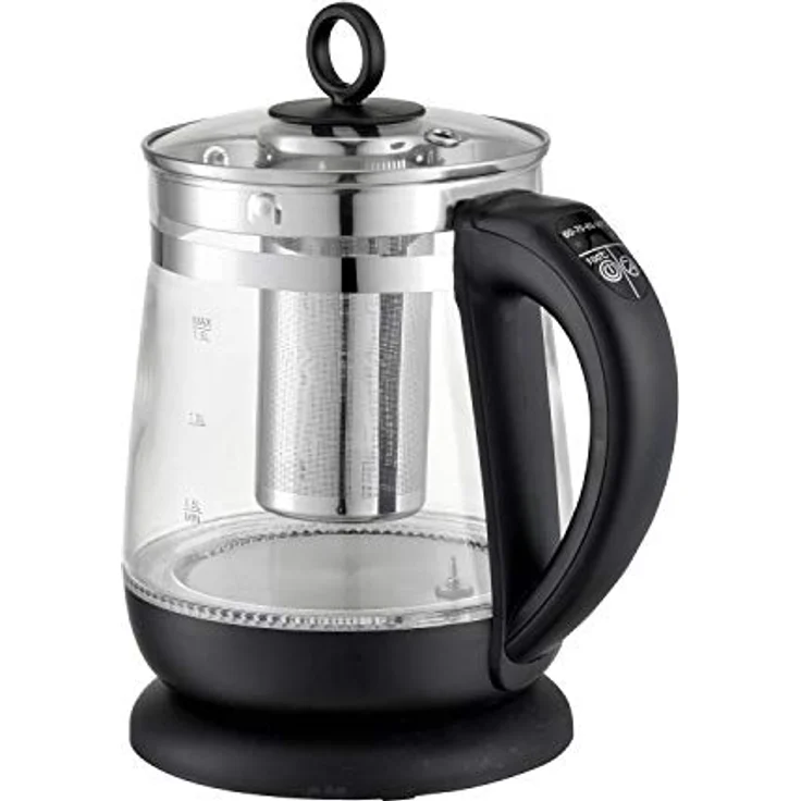TurboTronic Glas-Wasserkocher TT-LED11, 2200 W, 1,5 l, hitzebeständiges Borosilikatglas, Temperaturwahl 60-100 °C, herausnehmbares Teesieb, 100 % plastikfrei – Bild 6
