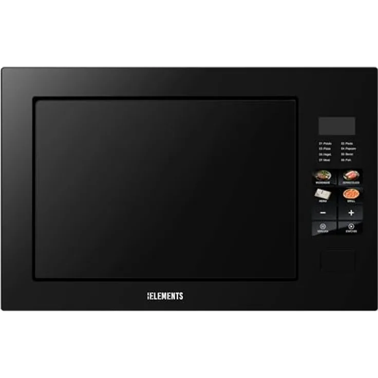KB ELEMENTS 60 cm Einbaumikrowelle, 25 Liter Garraum, 1320 Watt Gesamtleistung, Full-Touch-Display, Edelstahl Innenraum, Glasrahmen