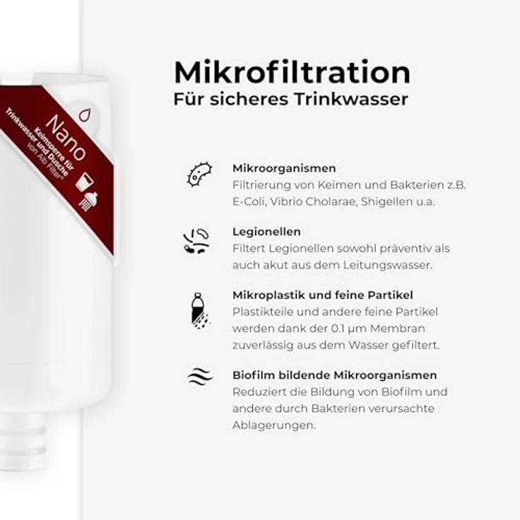 Alb Filter Duo Nano Wasserhahnfilter mit Keimsperre, Edelstahl mattiert, 99,999% Bakterienfiltration – Bild 8