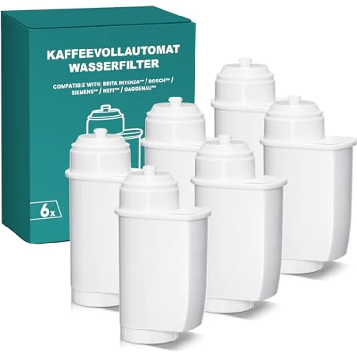 Filswa Wasserfilter FW400, 6er Set kompatibel mit Siemens EQ-Serie,Bosch Vero, Brita Intenza Filter, Schützen Sie Ihre Kaffeemaschine vor starker Verkalkung – Bild 2
