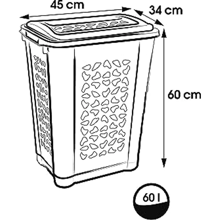keeeper Wäschebox mit Einwurfschlitz und aufklappbarem Deckel, Luftdurchlässig, 60 l, Per, Nordic Pink – Bild 2