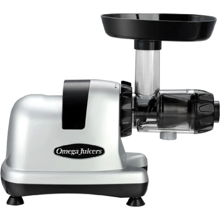 Omega Juicer 8227 Slow Juicer, Entsafter, 150 Watt, 70 U/min, Edelstahl, Kunststoff, silber, schwarz – Bild 2