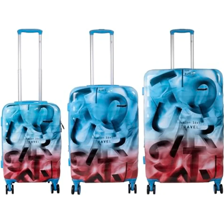 Trendyshop365 Trolleyset Kofferset 3tlg Verona, Graffiti Design, Polycarbonat, Zahlenschloss, bunter Farbverlauf – Bild 2