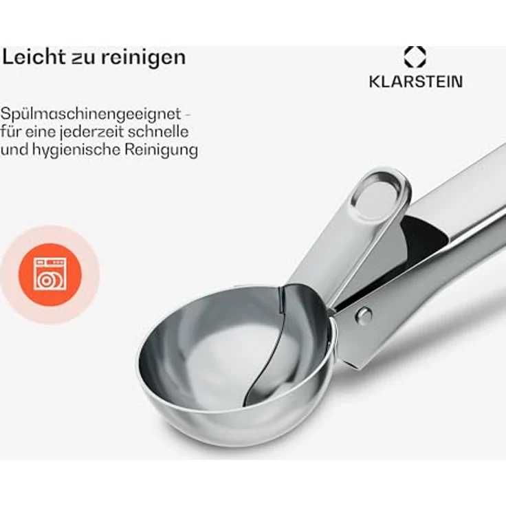 Klarstein FrostFusion Eisportionierer aus Edelstahl, ergonomisch, spülmaschinenfest, kratzfest, rostfrei, 18,3 cm – Bild 5
