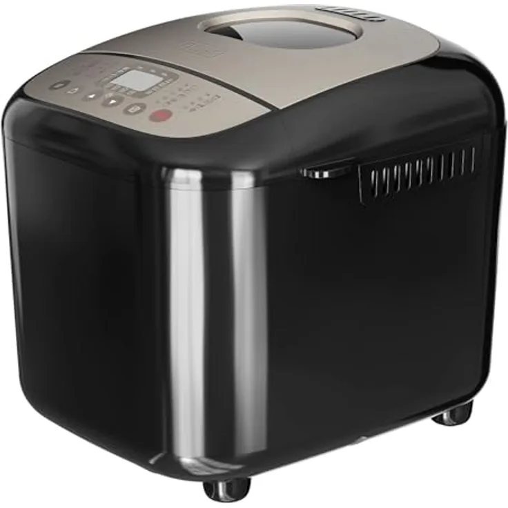 Black+Decker Brotbackmaschine BXBM600E, 600W, Brote von 500 g, 750 g und 1 kg, 17 Programme für Brot, Joghurt, Kuchen und Marmeladen, programmierbar für 15 Stunden, abnehmbare Backform.