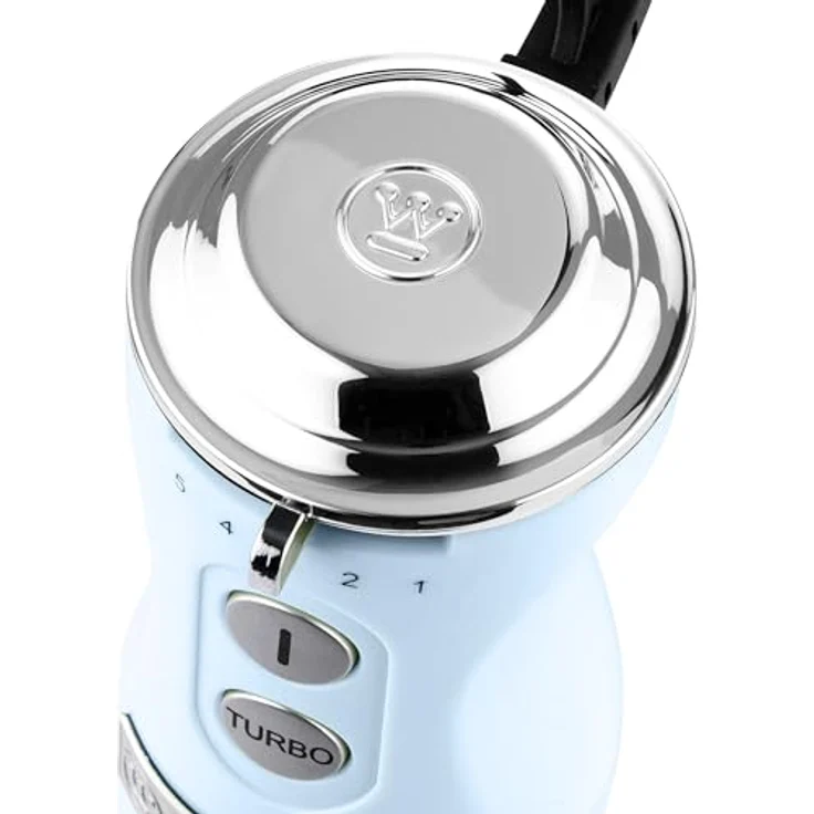 Westinghouse Retro Stabmixer, 4 Geschwindigkeitsstufen, Turbofunktion, 2 Flügelmesser, Edelstahl, Ergonomischer Griff, Abnehmbarer Stab, Aufbewahrungstasche, 600 Watt, hellblau – Bild 3