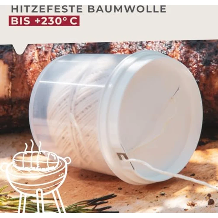 Fackelmann Grill--Bratenschnur, Rouladen-Schnur in Spenderbox, Küchengarn für Fleisch, Gemüse oder Fisch (Farbe: Beige), Menge: 1 Stück – Bild 7