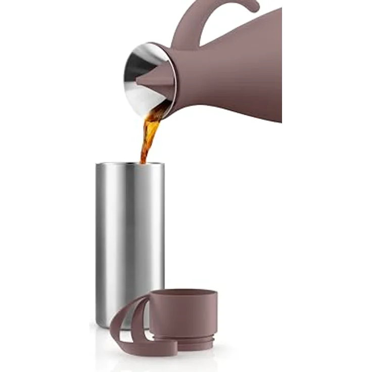 Eva Solo To Go Cup, 0.35 Liter, doppelwandiger Thermobecher in Vintage Brown mit Klickdeckel und Silikon-Trageschlaufe – Bild 4