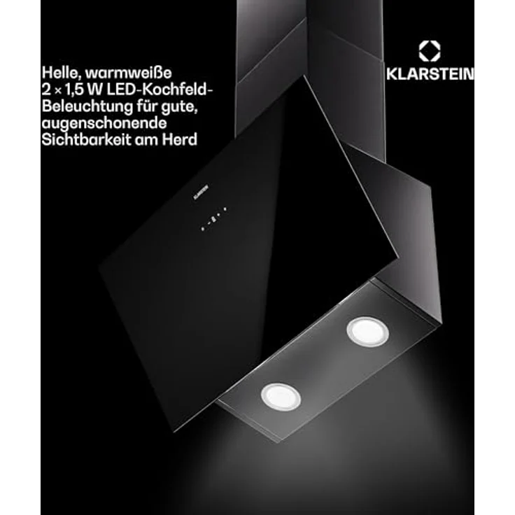 Klarstein Dunstabzugshaube 60cm, Abluft-Dunstabzugshaube mit Spülmaschinenfestem Filter aus Aluminium, Leise Abzugshaube Abluft, 305m³/h Luftstrom, Effiziente Wandhauben mit LEDs & Touch Controls – Bild 4