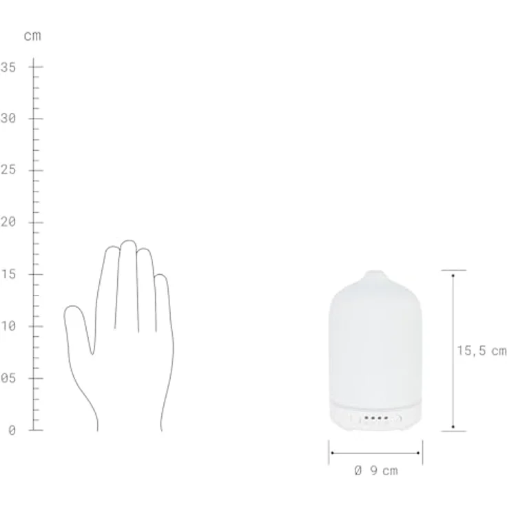 BUTLERS Diffuser CLOUD NINE Aroma Diffuser Höhe 16cm, mit integrierter Timer Funktion und 7 LED-Farben – Bild 9