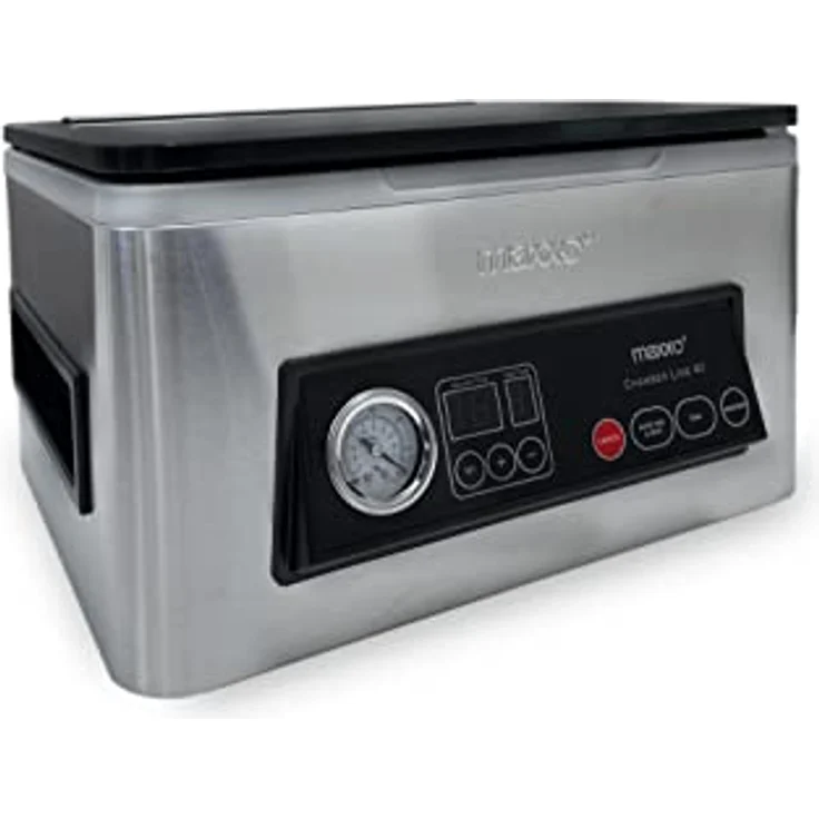 Maxxo VM ChamberLine 40 Kammervakuumierer 4 L Profi Vakuumierer für Flüβigkeiten 72 l/min + 30 Stück Vakuumbeutel, Edelstahl-Gehäuse – Bild 2