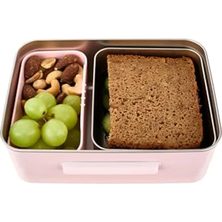 Satch Lunchbox Stainless Steel, 100% Metall, rosa, 2 herausnehmbare Einsätze, spülmaschinengeeignet – Bild 4
