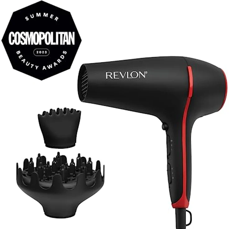 Revlon SmoothStay 2000W Haartrockner mit Kokosöl-Infusion (2000 Watt, 2 Zubehörteile für vielseitiges Styling: Diffusor- und Konzentratorkamm, keramische Turmalin-Ionen-Technologie) - RVDR5317 – Bild 2