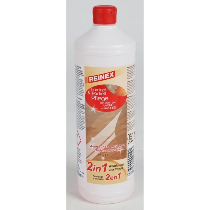 Reinex Laminat- und Parkettpflege, 12er Set Fußbodenreiniger 1L für Kork, Holz und Dielen, Kalklöser
