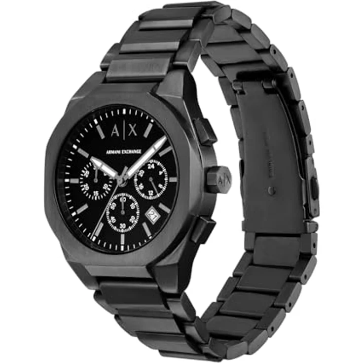 Armani Exchange Herren Analog Quarz Uhr mit Edelstahl Armband AX4183, 42 mm Gehäuse, Chronograph-Anzeige, schwarz – Bild 3