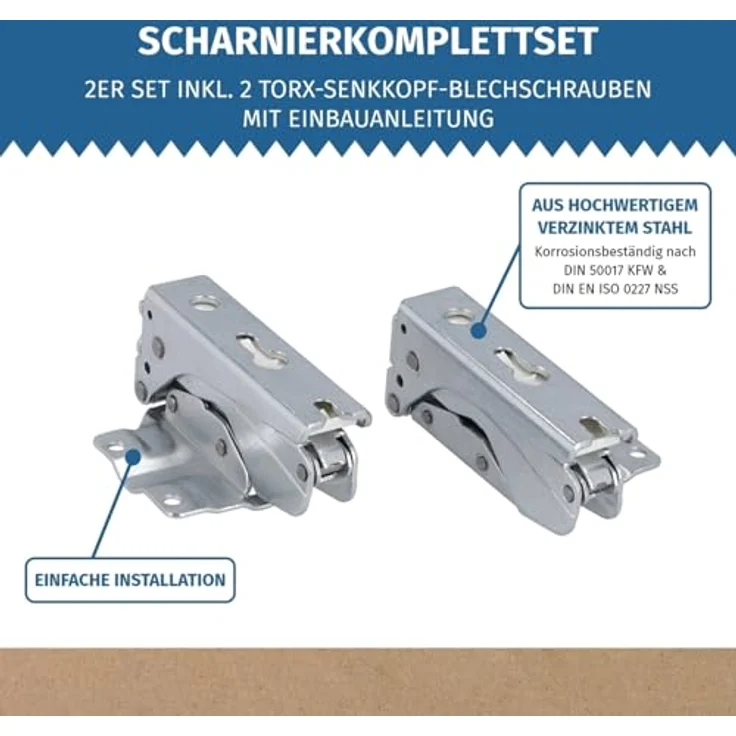 LUTH Premium Profi Parts Türscharnier Set, oben und unten, silbern, kompatibel mit Bosch Siemens 12004051, für Kühlschrank und Gefrierschrank – Bild 2