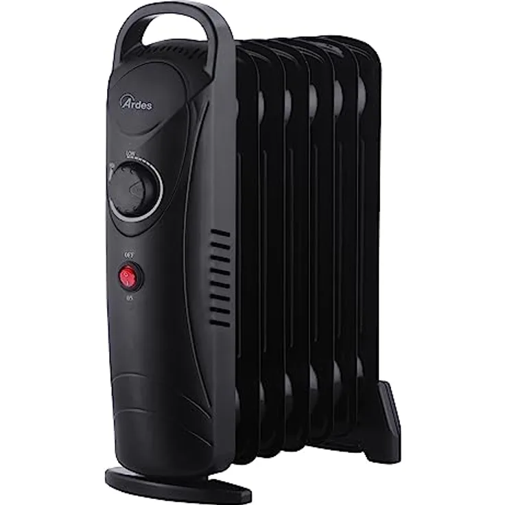 Ardes AR4R07M2 OILO MINI2 800 W Mini-Elektro-Ölheizkörper in Weiß, kompakter Heizkörper mit geringem Verbrauch und Griff, leise elektrische Heizung für Badezimmer und Heimbüros