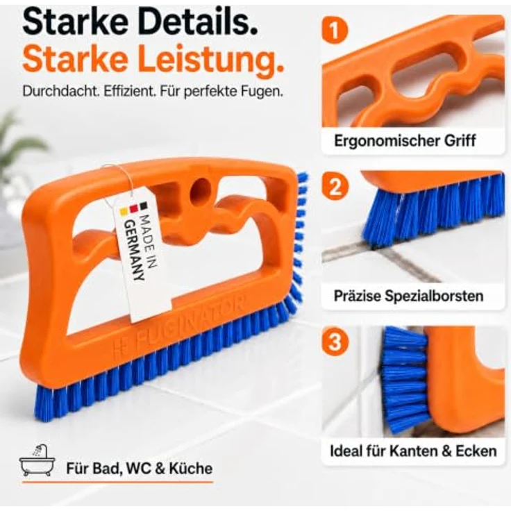 Fugenbürste Fuginator Master Handbürste Universalbürste Reinigungsbürste für Bad, Küche und Haushalt – Bild 8