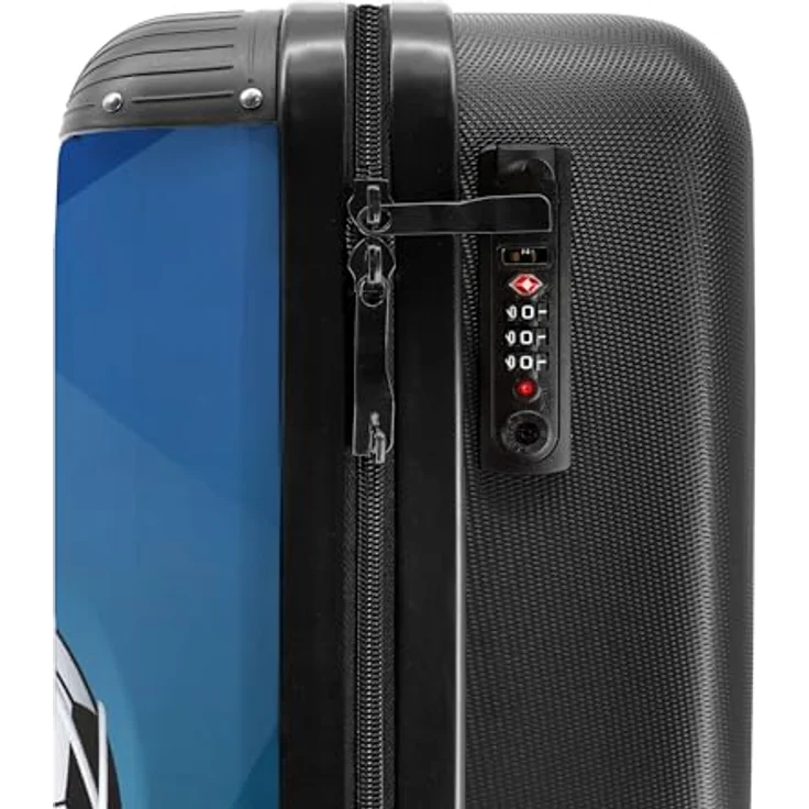 NoBoringSuitcases.com© Kinderkoffer Fußball - Tor - Netz - Schießen - Jungen 55x35x20cm, 4 Rollen, Handgepäck Koffer, Hartschalenkoffer Kinder, Reisekoffer Jungen - Fröhlich buntes Design - Leichtgewicht 2,6kg – Bild 6
