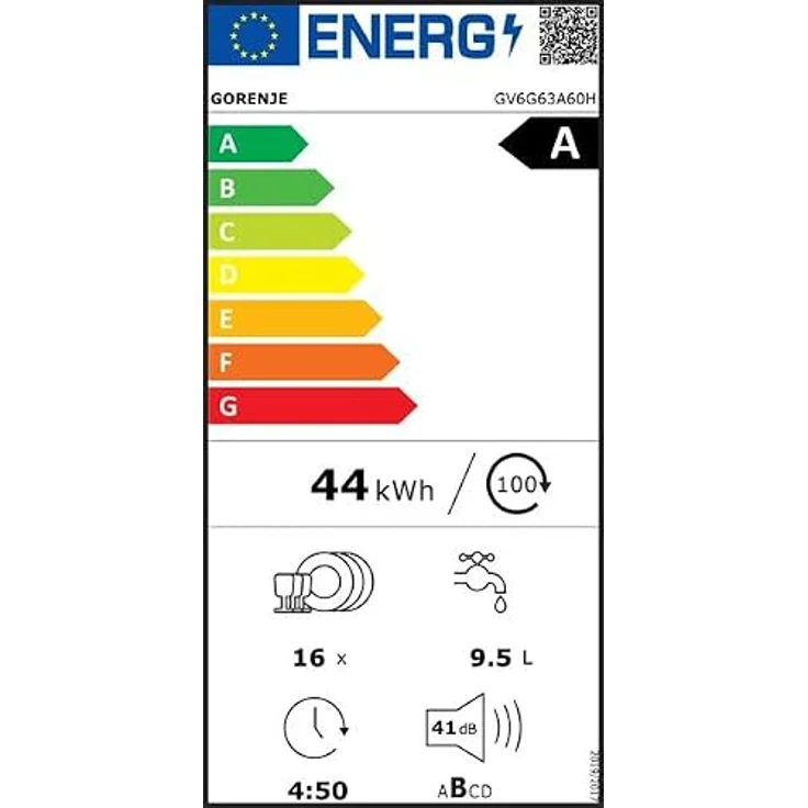 Gorenje GV6G63A60H vollintegrierter Geschirrspüler 60 cm, 16 Maßgedecke, EEK A, 7 Programme, TotalDry, BottleWash, FlexUse – Bild 18