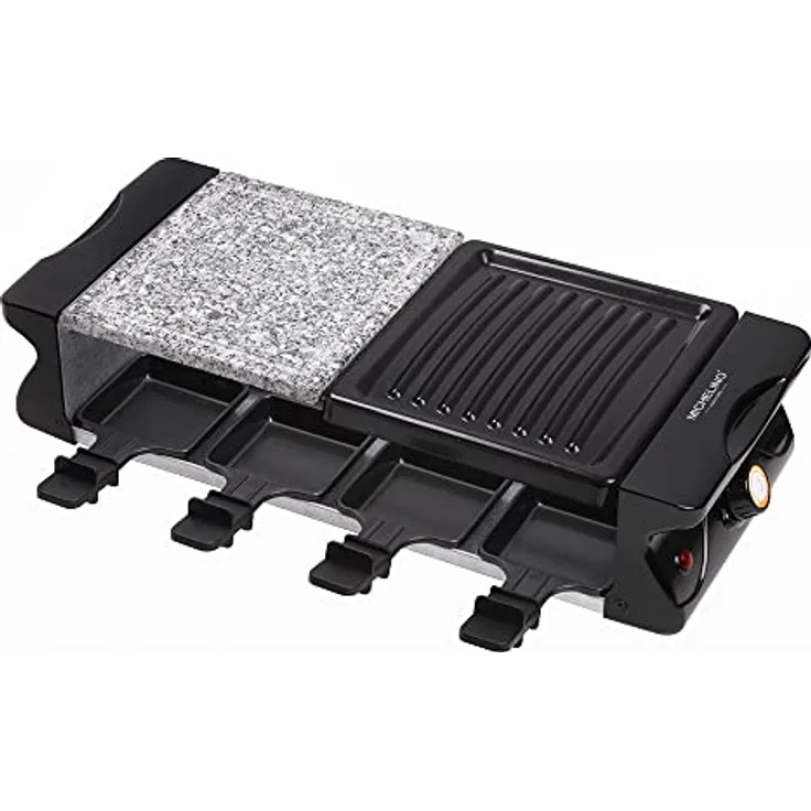 Michelino Raclett BBQ-Grill für 8 Personen mit 8 Steinplatte PP-Spateln Tischgrill Grill Platte halb Antihaft-Platte