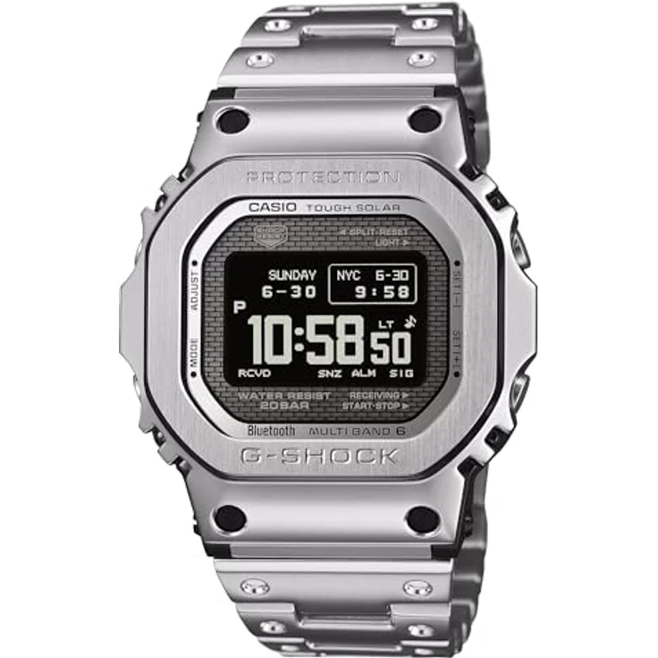 Casio G-SHOCK Tough Solar, Edelstahl Armbanduhr in Silber, Modell GMW-BZ5000D-1, hergestellt in Yamagata – Bild 1