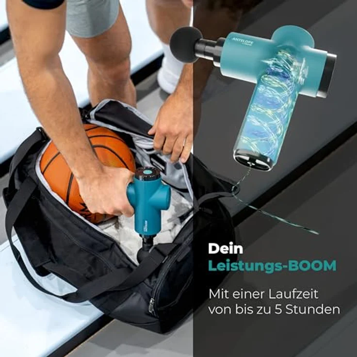 Beurer Antelope BOOM Massagepistole, kompakte Massage Gun mit 4 Aufsätzen, 5 Intensitätsstufen, für Triggerpunktmassage und Regeneration, leicht und leistungsstark – Bild 5