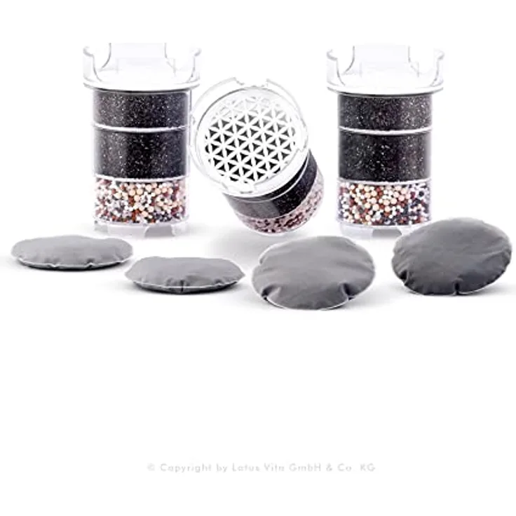 Lotus Vita Wasserfilter Halbjahres Ersatz Paket - 3x Filter 4x Kalkpad für ESPRIT, LOTUS, FAMILY, ONE, NATURA PLUS