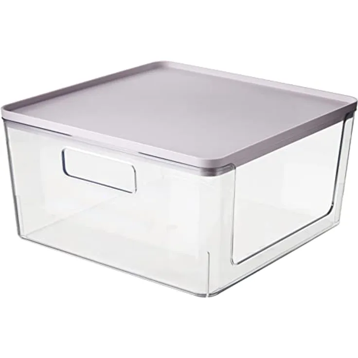 iDesign Aufbewahrungsbox, Vorratsbehälter by Rosanna Pansino, Plastikbox aus recyceltem Kunststoff mit Griffen und Deckel, durchsichtig und violett