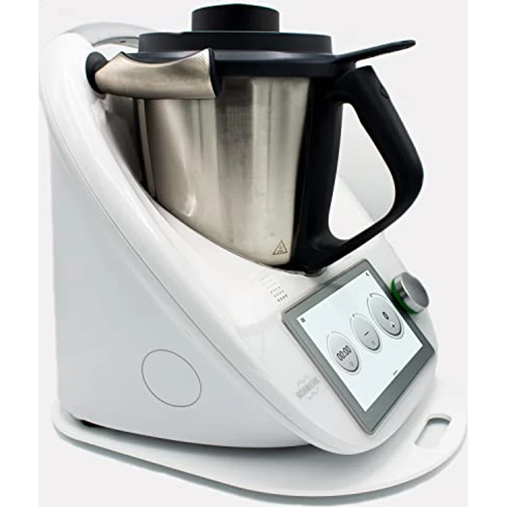 Acryl Gleitbrett | weiß glänzend | 36x28cm für Thermomix TM5 TM6 TM31 und viele Küchengeräte | Griff und hochwertige Teflongleiter für müheloses Verschieben sowie Gummifüße für festen Stand – Bild 4
