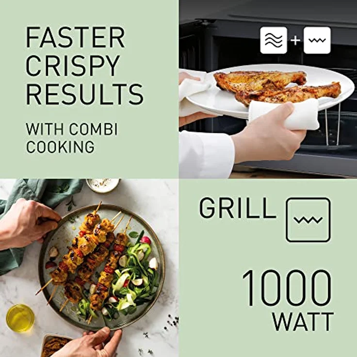 Panasonic NN-K36NBMEPG, Mikrowelle, Grill, 24 Liter, Leistung 900 W, 8 automatische Programme, Kombikochen, Quick 30 Funktion, Schwarz – Bild 4