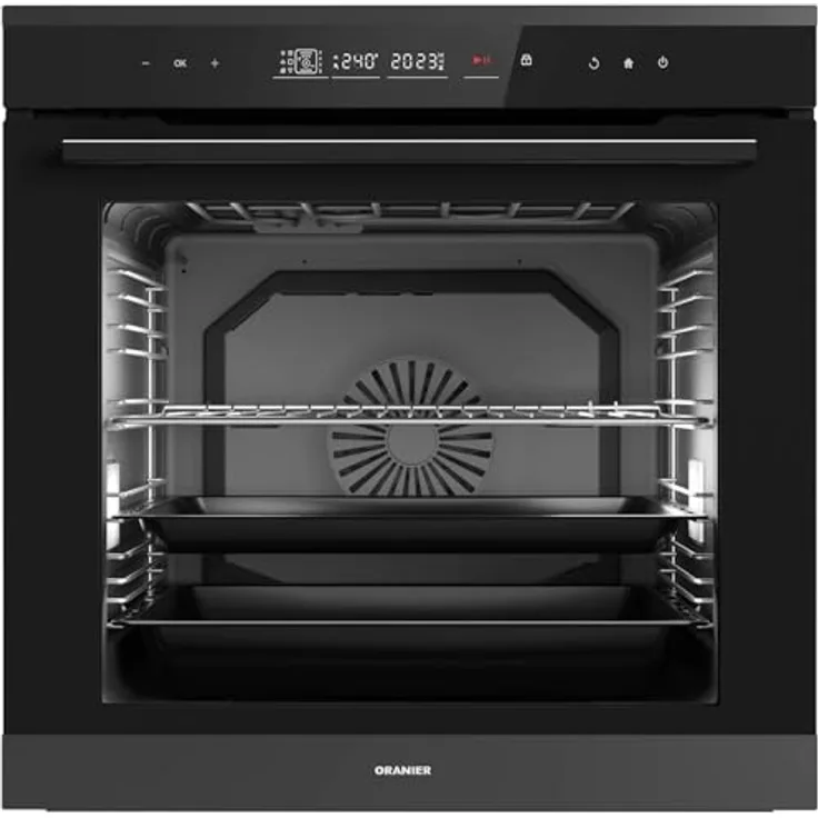 Oranier EBP820 Pyrolyse Backofen pureBLACK, 15 Backofenfunktionen, XXL-Backraum 80 Liter, 3-D Heißluft