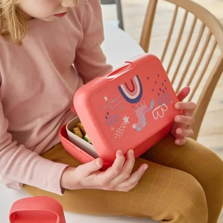 KOZIOL Lunchbox Candy L Dreams, Biozirkukärer Kunststoff, mit Trennschale in Organic Red – Bild 7