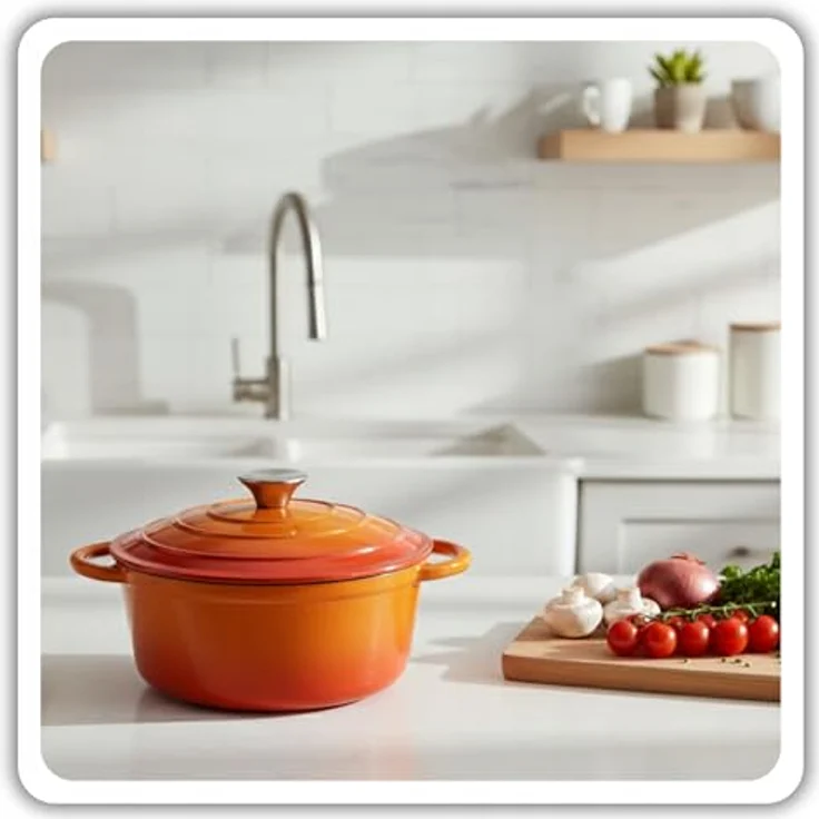 Torvon Bräter Gusseisen-Topf emailliert, 22 cm, orange – Bild 7