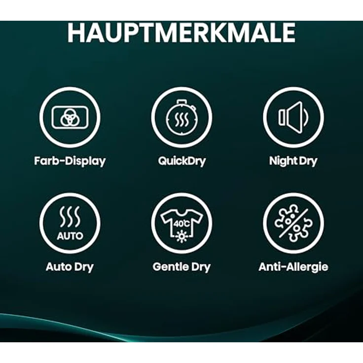 Hisense DH3I802BWCD Wärmepumpentrockner, 18 Programme, QuickDry, Auto Dry Sensoren, Anti-Allergie, LED-Farbdisplay – Bild 3