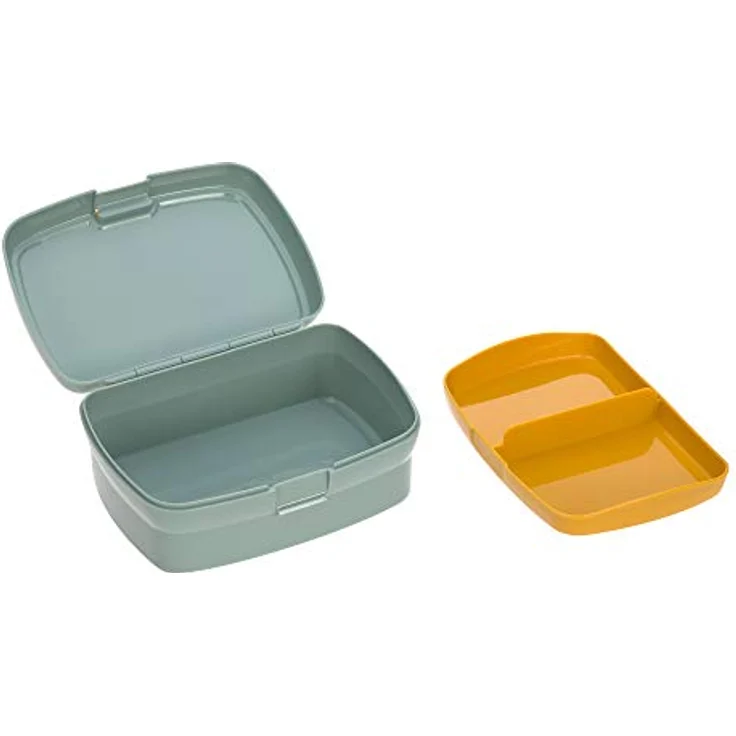 LÄSSIG Kinder Lunchbox Brotdose mit herausnehmbarer Unterteilung, BPA-frei/Adventure Bus, 1 Stück (1er Pack), mint – Bild 2