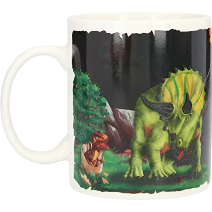 Depesche 12119 Dino World - Magic Tasse in Weiß mit Temperatureffekt und Dinosaurier-Motiven, Trinkbecher mit Henkel aus Porzellan, Füllmenge ca. 320 ml – Bild 3