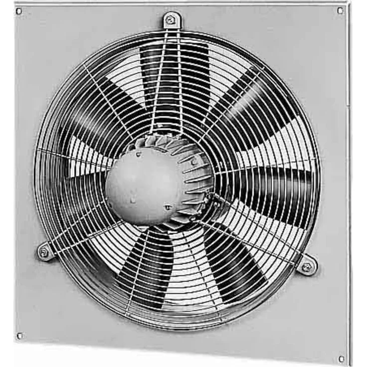 Helios Ventilatoren HQD 355/2 TK, Axial-Hochleistungs-Wandventilator mit quadratischer Einbauplatte, Farbe papyrusweiß, drehzahlsteuerbar