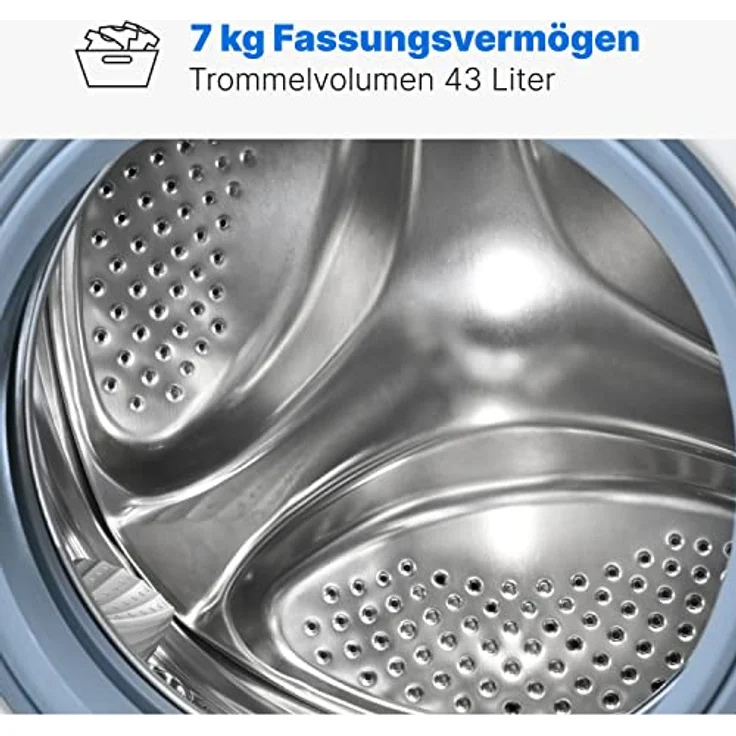 Bomann® Waschmaschine 7kg | max. 1400 U/min | robuster, leiser & langlebiger Invertermotor | 10 Jahre Motor-Garantie | 15 Waschprogramme | LED-Display | Washing Machine mit Dampffunktion | WA 7174 – Bild 2