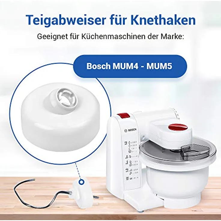 Teigabweiser für Küchenmaschine Knethaken-Abstreifer Knetflügelabweiser Knethakenabdeckung Teigabstreifer Ersatzteil für Bosch Mum 5 Mum 4 – Bild 4